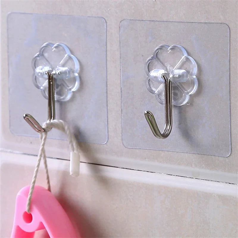 Transparent Stainless Steel Self-Adhesive Hooks for Easy Storage - Smarsty