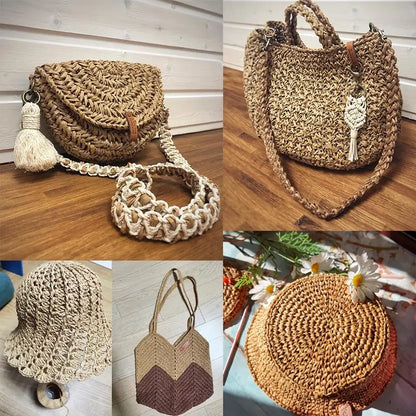 Natural Raffia Straw Yarn 200M for DIY Projects - Smarsty