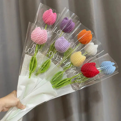 Hand-Knitted Crochet Floral Bouquet for Home Decor - Smarsty