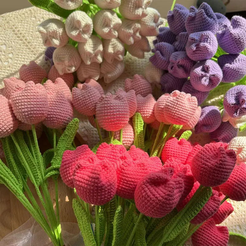 Hand-Knitted Crochet Floral Bouquet for Home Decor - Smarsty