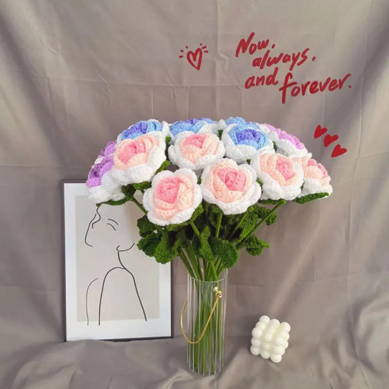Hand-Knitted Crochet Floral Bouquet for Home Decor - Smarsty