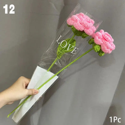 Hand-Knitted Crochet Floral Bouquet for Home Decor - Smarsty