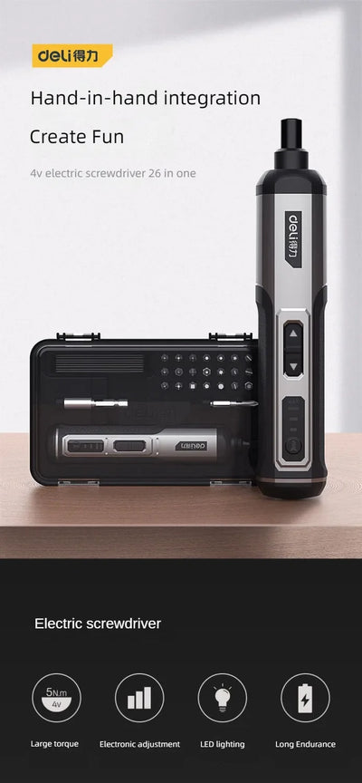 Deli Mini Electric Screwdriver Tool Set with Lithium Battery - Smarsty