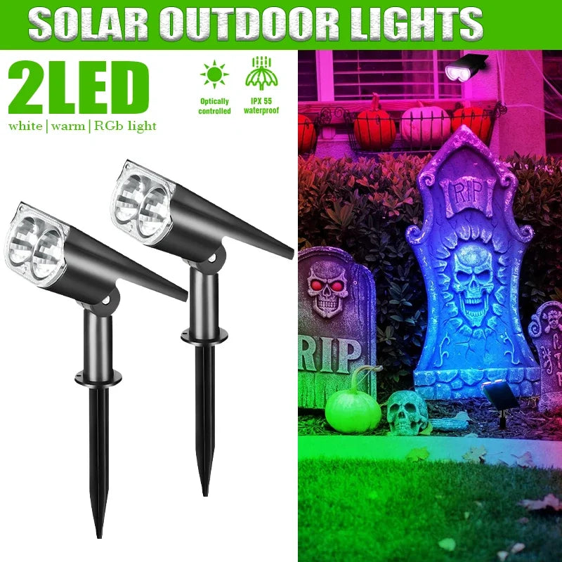 Adjustable LED Solar Spotlights for Outdoor Garden Lighting - Smarsty