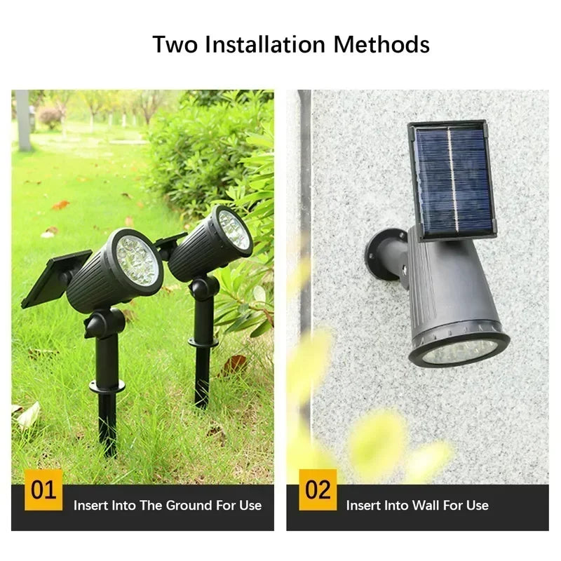Adjustable LED Solar Spotlights for Outdoor Garden Lighting - Smarsty