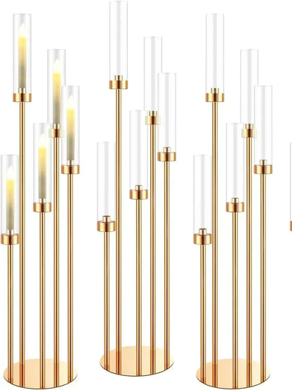 Gold Floor Candelabra 5 Arm Tall Candle Holder - Smarsty