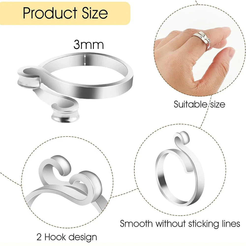 Adjustable Knitting Crochet Loop Ring Thimble Holder - Smarsty