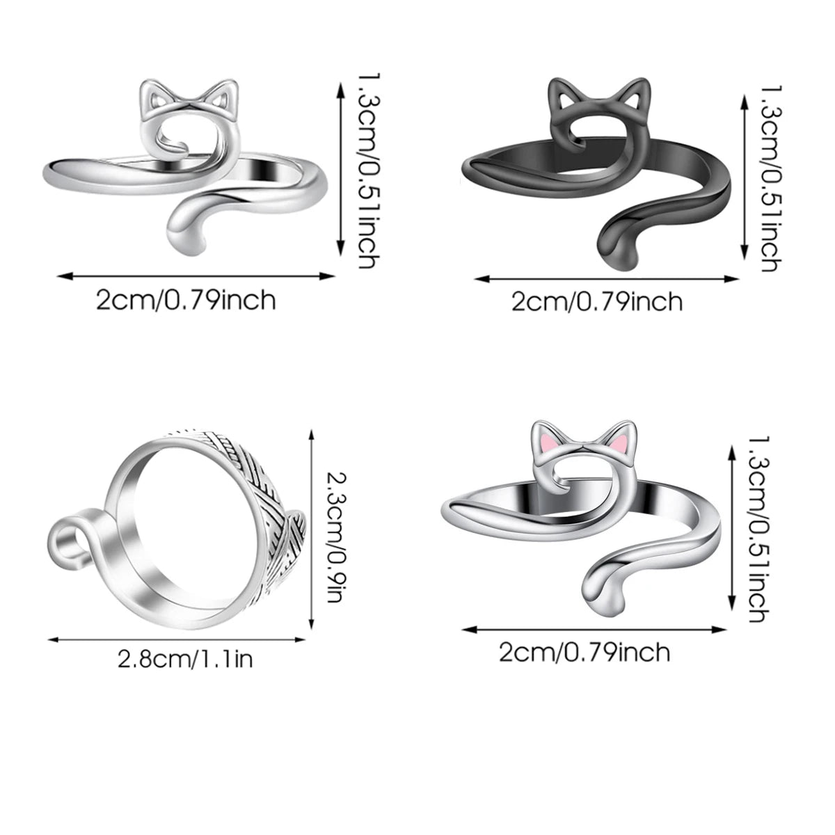 Adjustable Knitting Crochet Loop Ring Thimble Set - Smarsty