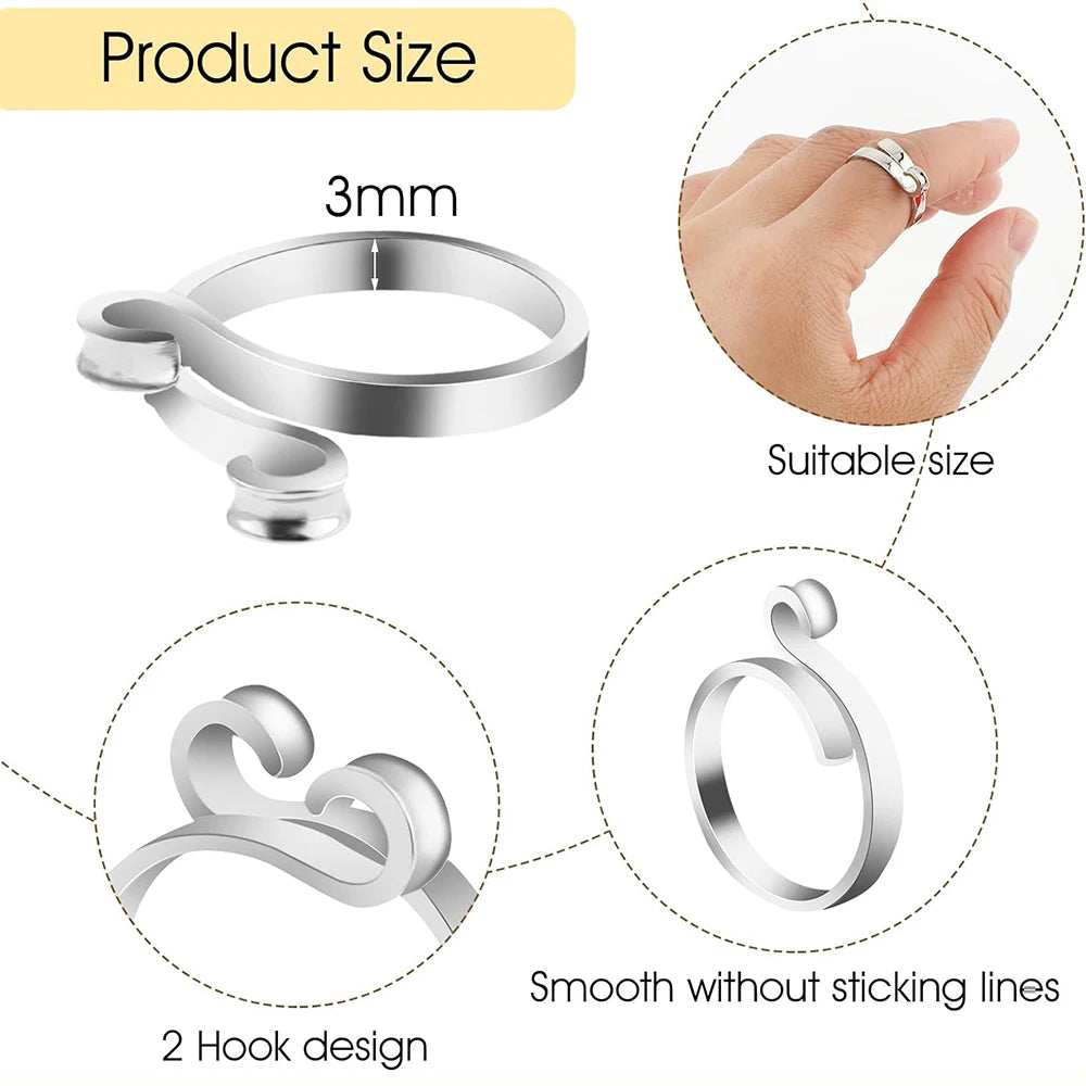 Adjustable Knitting Crochet Loop Ring Thimble Set - Smarsty