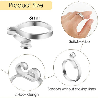 Adjustable Knitting Crochet Loop Ring Thimble Set - Smarsty
