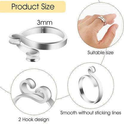Adjustable Knitting Crochet Loop Ring Thimble Set - Smarsty