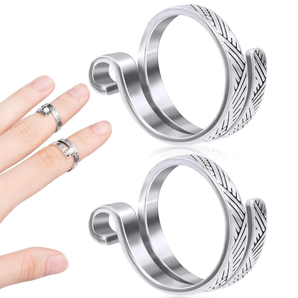 Adjustable Knitting Crochet Loop Ring Thimble Set - Smarsty