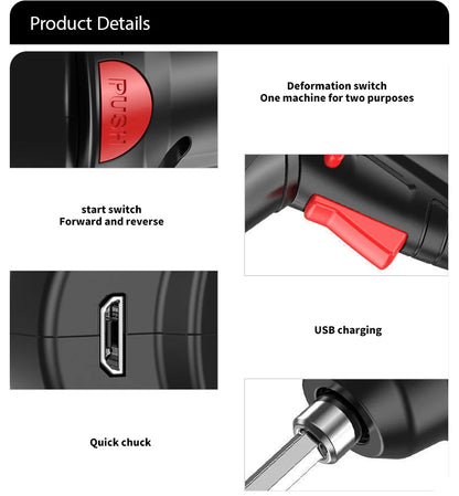 Powerful 3.6V Electric Screwdriver Set with LED Light - Smarsty