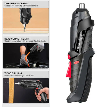 Powerful 3.6V Electric Screwdriver Set with LED Light - Smarsty
