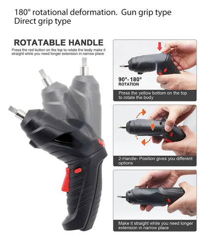Powerful 3.6V Electric Screwdriver Set with LED Light - Smarsty