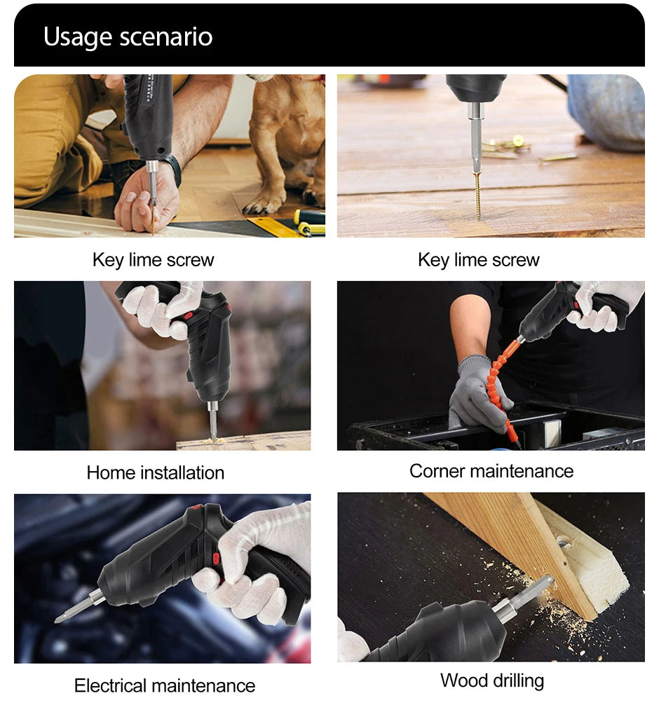 Powerful 3.6V Electric Screwdriver Set with LED Light - Smarsty