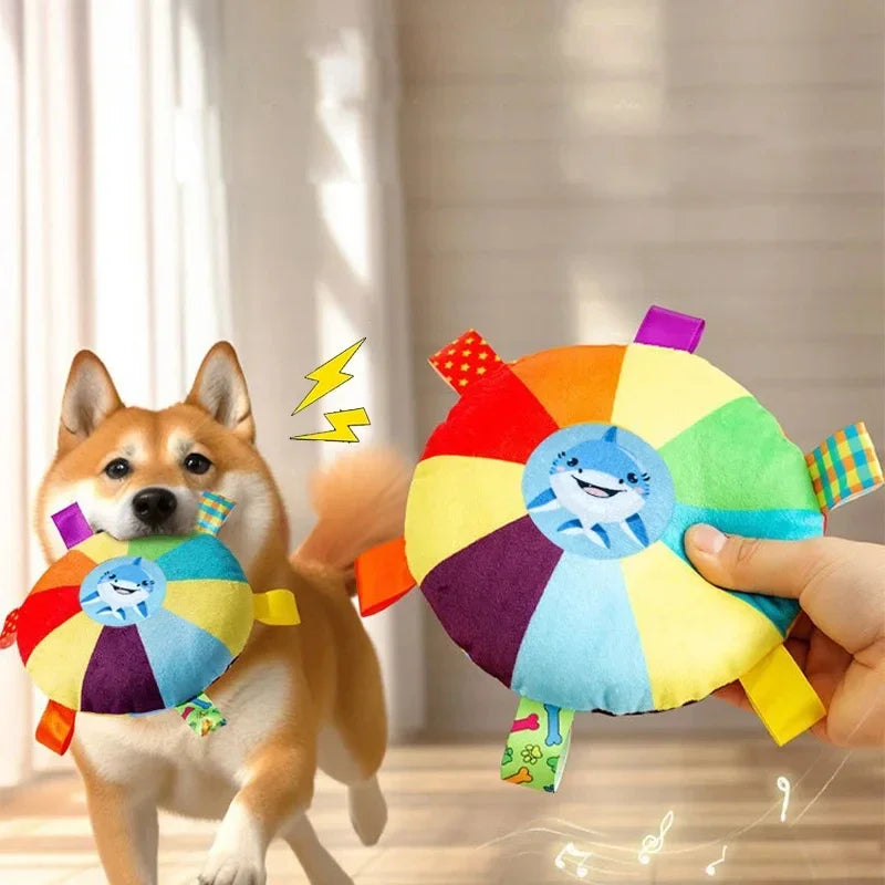 Plush Dog Frisbee Toy for Interactive Outdoor Fun - Smarsty