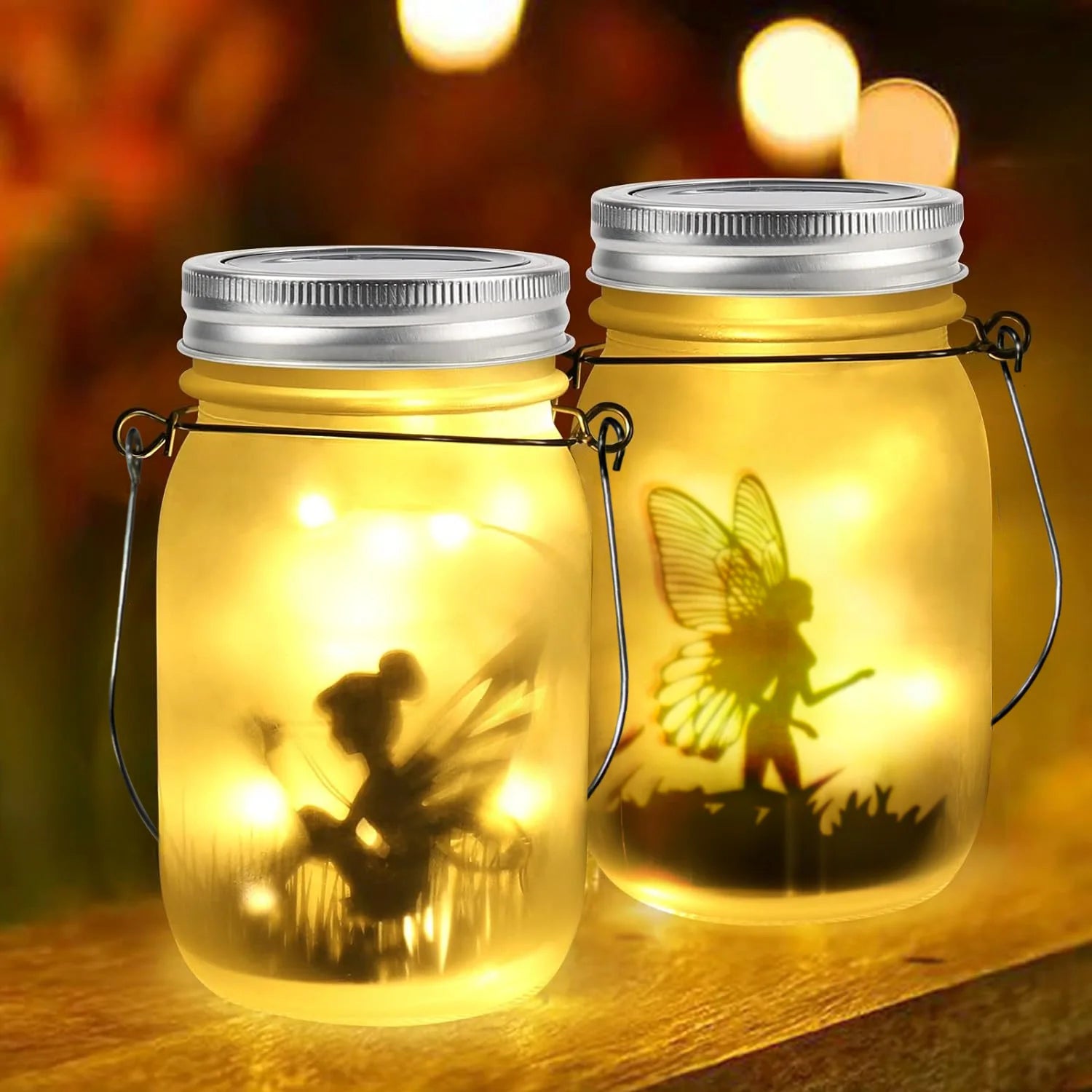 Solar Mason Jar Lanterns Waterproof Fairy Lights for Garden - Smarsty