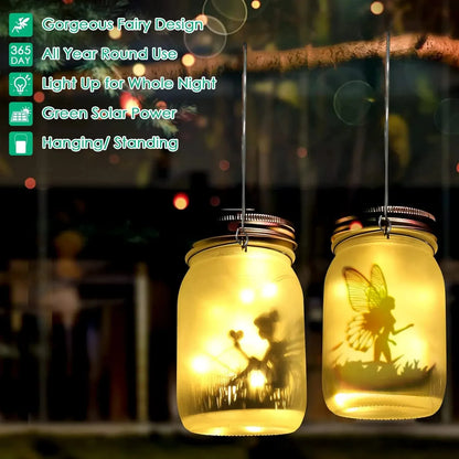 Solar Mason Jar Lanterns Waterproof Fairy Lights for Garden - Smarsty