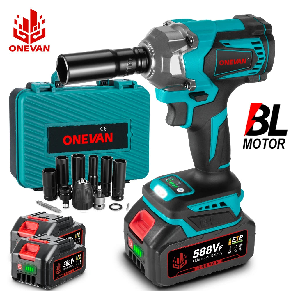 Onevan 1200N M Brushless Electric Impact Wrench Cordless Convenience - Smarsty
