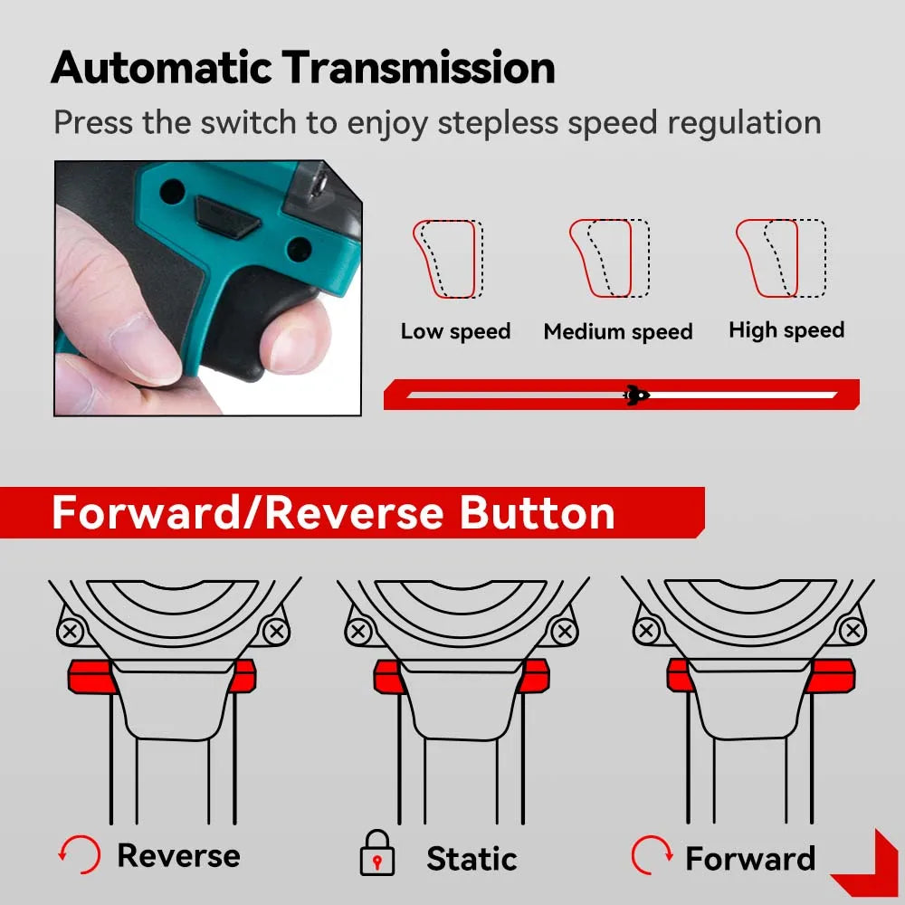 Onevan 1200N M Brushless Electric Impact Wrench Cordless Convenience - Smarsty
