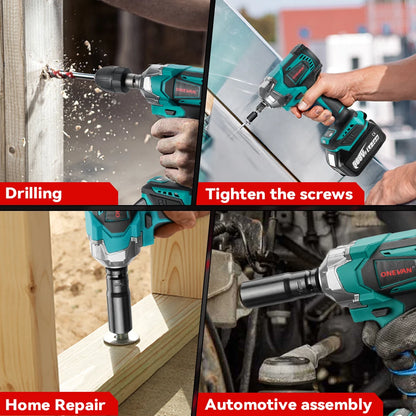 Onevan 1200N M Brushless Electric Impact Wrench Cordless Convenience - Smarsty