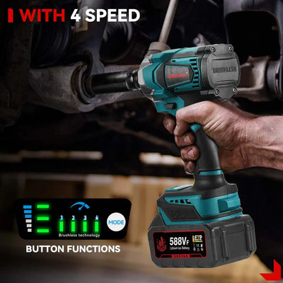 Onevan 1200N M Brushless Electric Impact Wrench Cordless Convenience - Smarsty