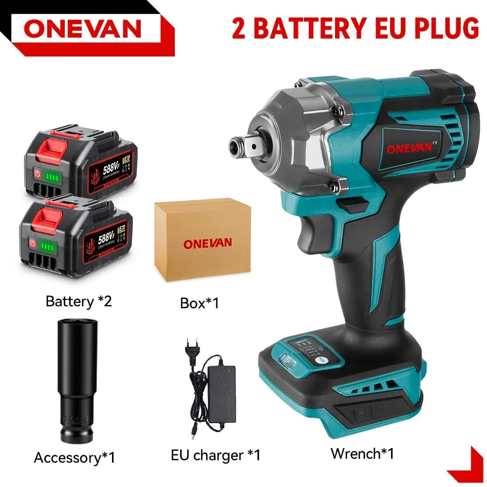 Onevan 1200N M Brushless Electric Impact Wrench Cordless Convenience - Smarsty