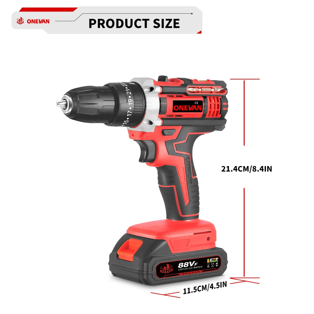 ONEVAN 500W Cordless Impact Drill Set for Woodworking - Smarsty