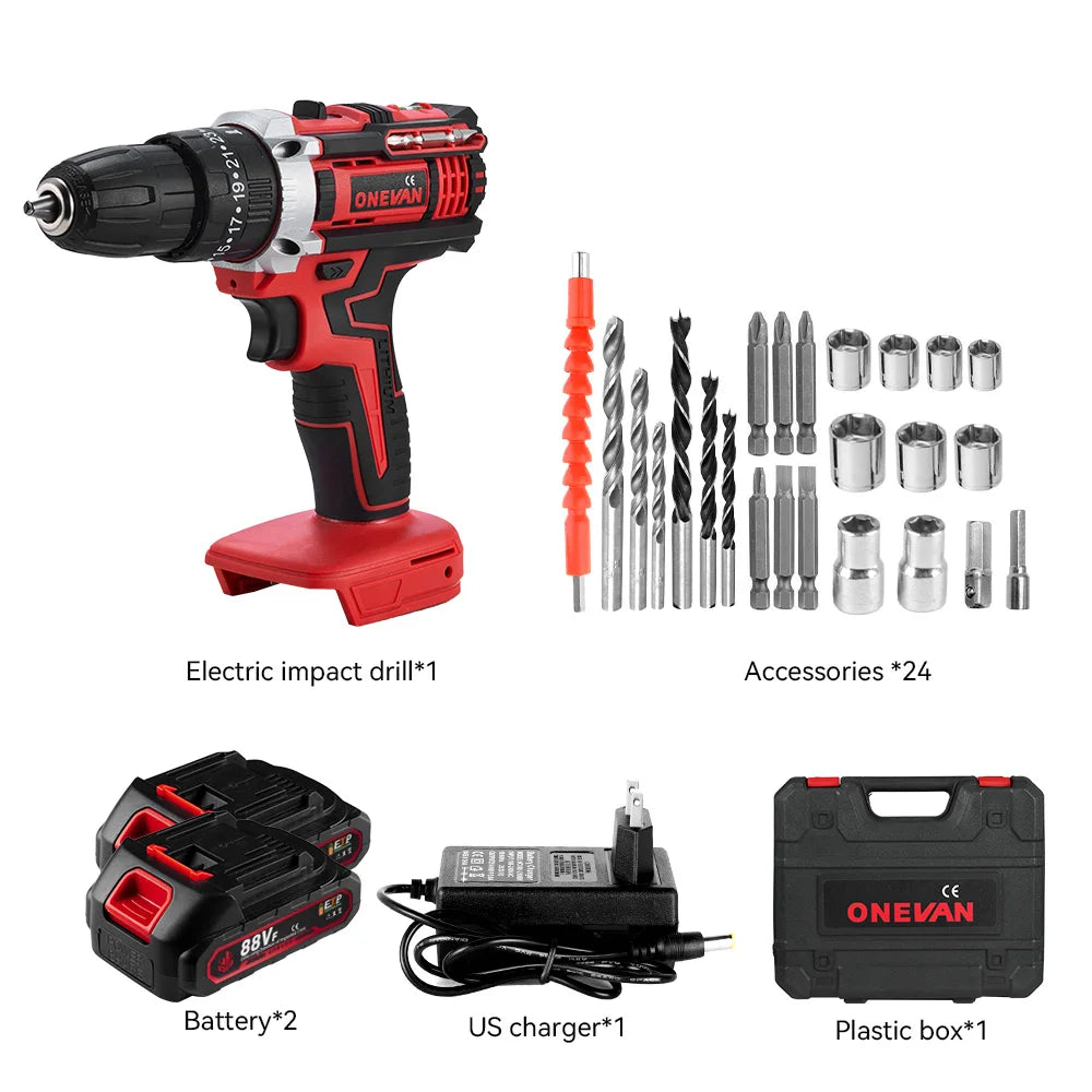 ONEVAN 500W Cordless Impact Drill Set for Woodworking - Smarsty
