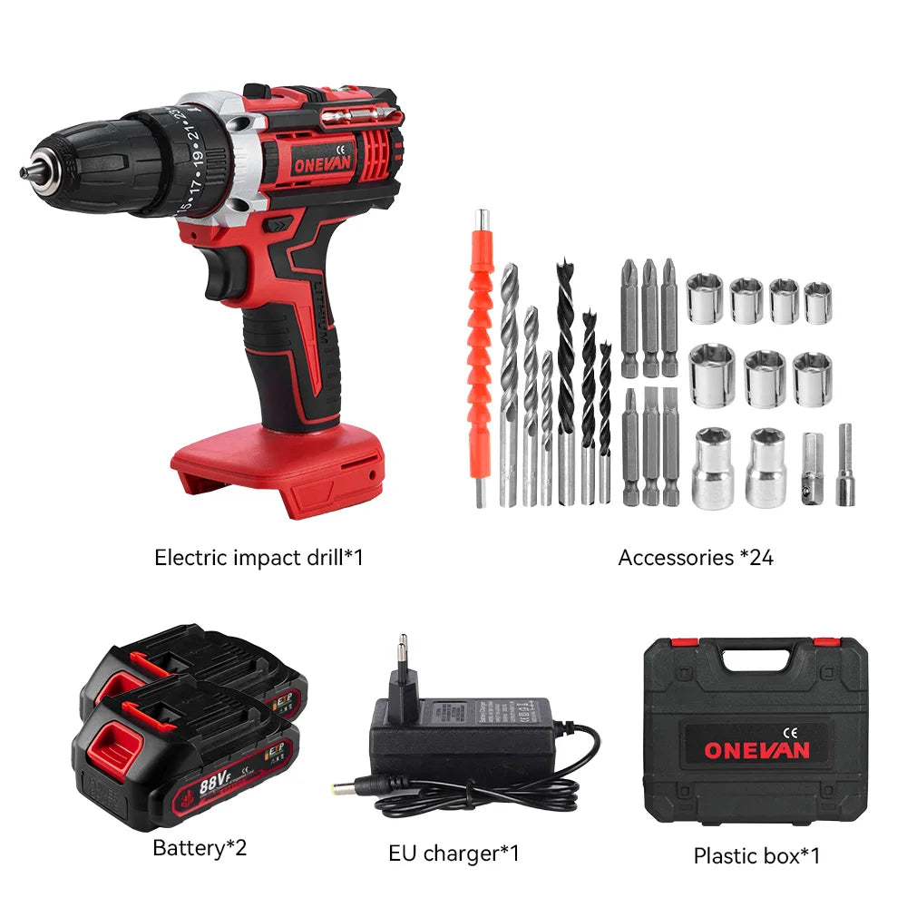 ONEVAN 500W Cordless Impact Drill Set for Woodworking - Smarsty