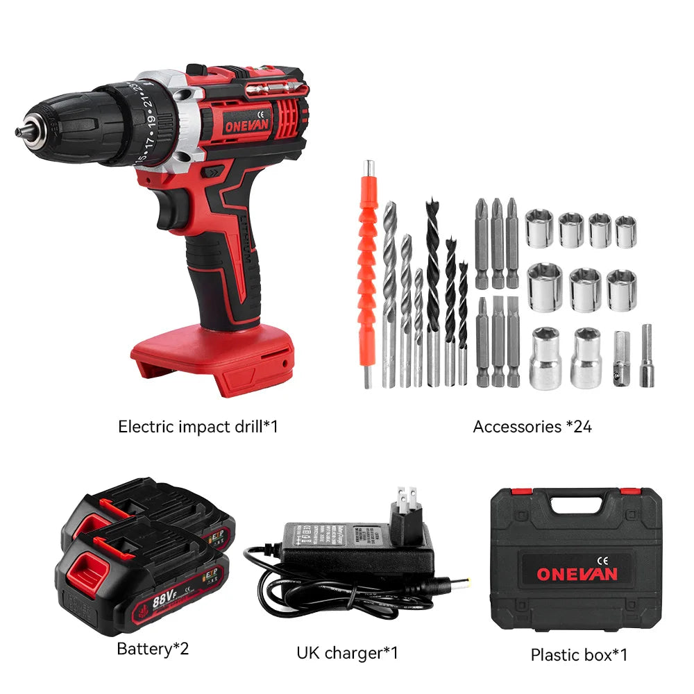 ONEVAN 500W Cordless Impact Drill Set for Woodworking - Smarsty