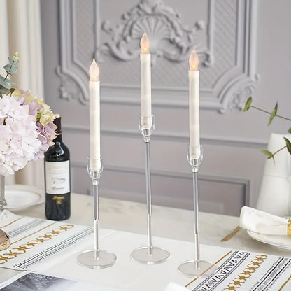 3pcs Clear Acrylic Candlestick Holders for Elegant Wedding Decor - Smarsty