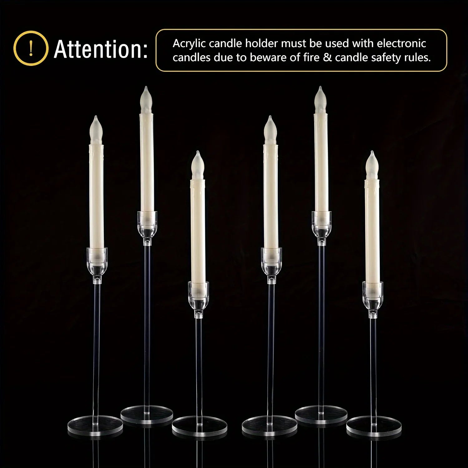 3pcs Clear Acrylic Candlestick Holders for Elegant Wedding Decor - Smarsty