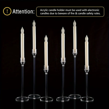 3pcs Clear Acrylic Candlestick Holders for Elegant Wedding Decor - Smarsty