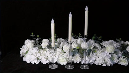 3pcs Clear Acrylic Candlestick Holders for Elegant Wedding Decor - Smarsty