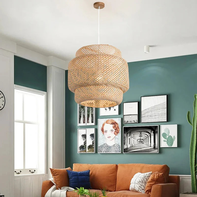 30cm Hand Woven Bamboo Pendant Light for Stylish Spaces - Smarsty