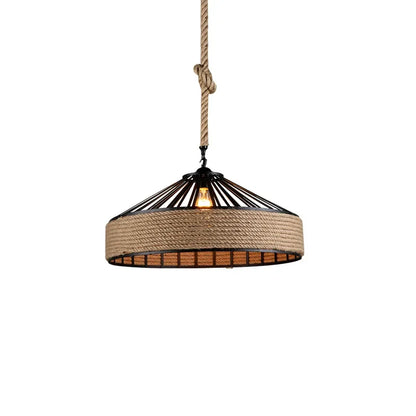Classical Hemp Rope Pendant Light for Retro Dining Room - Smarsty