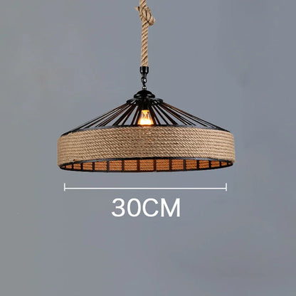 Classical Hemp Rope Pendant Light for Retro Dining Room - Smarsty