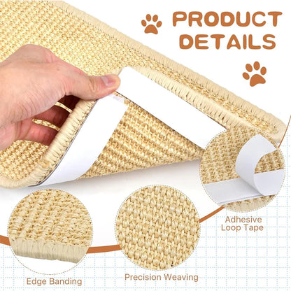 Natural Sisal Cat Scratcher Mat for Couch Protection - Smarsty