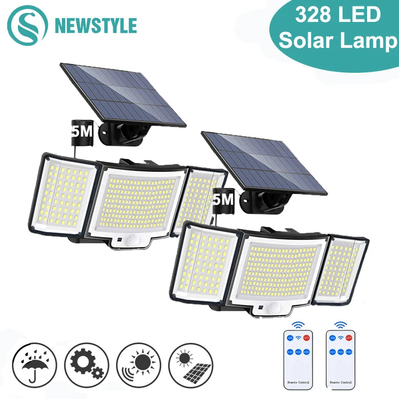 LED Solar Motion Sensor Outdoor Wall Lamp Waterproof - Smarsty