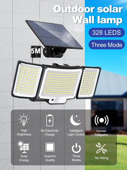LED Solar Motion Sensor Outdoor Wall Lamp Waterproof - Smarsty