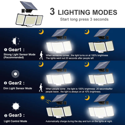 LED Solar Motion Sensor Outdoor Wall Lamp Waterproof - Smarsty