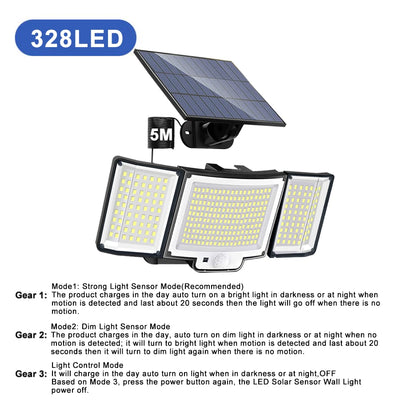 LED Solar Motion Sensor Outdoor Wall Lamp Waterproof - Smarsty