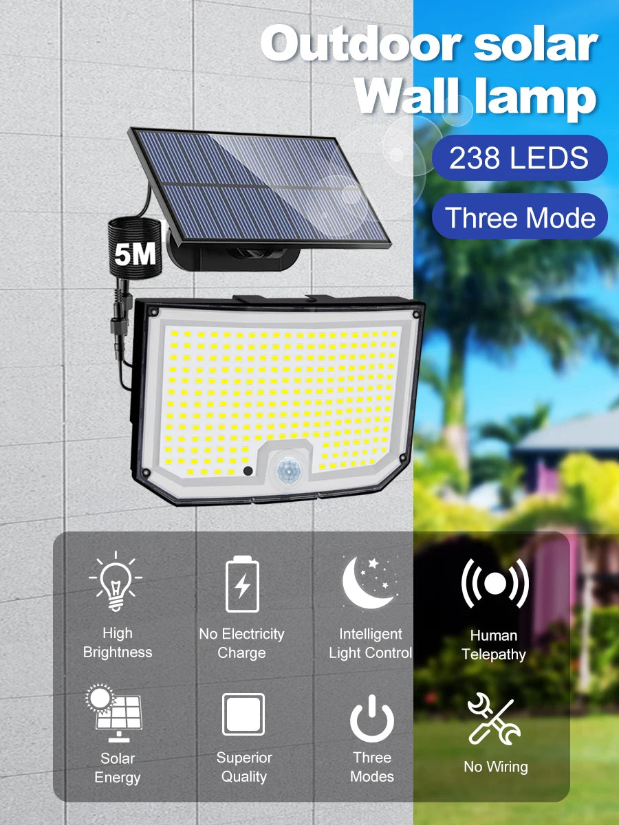 LED Solar Motion Sensor Outdoor Wall Lamp Waterproof - Smarsty