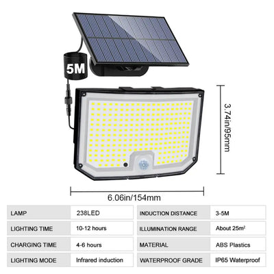 LED Solar Motion Sensor Outdoor Wall Lamp Waterproof - Smarsty