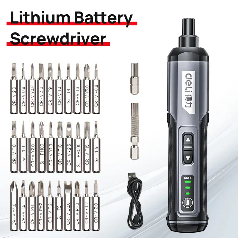 Cordless Electric Screwdriver with Rechargeable Lithium Battery - Smarsty
