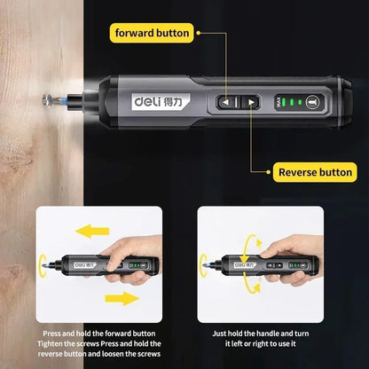Cordless Electric Screwdriver with Rechargeable Lithium Battery - Smarsty