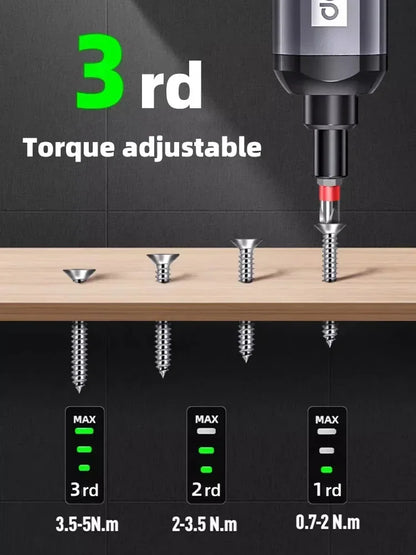Cordless Electric Screwdriver with Rechargeable Lithium Battery - Smarsty