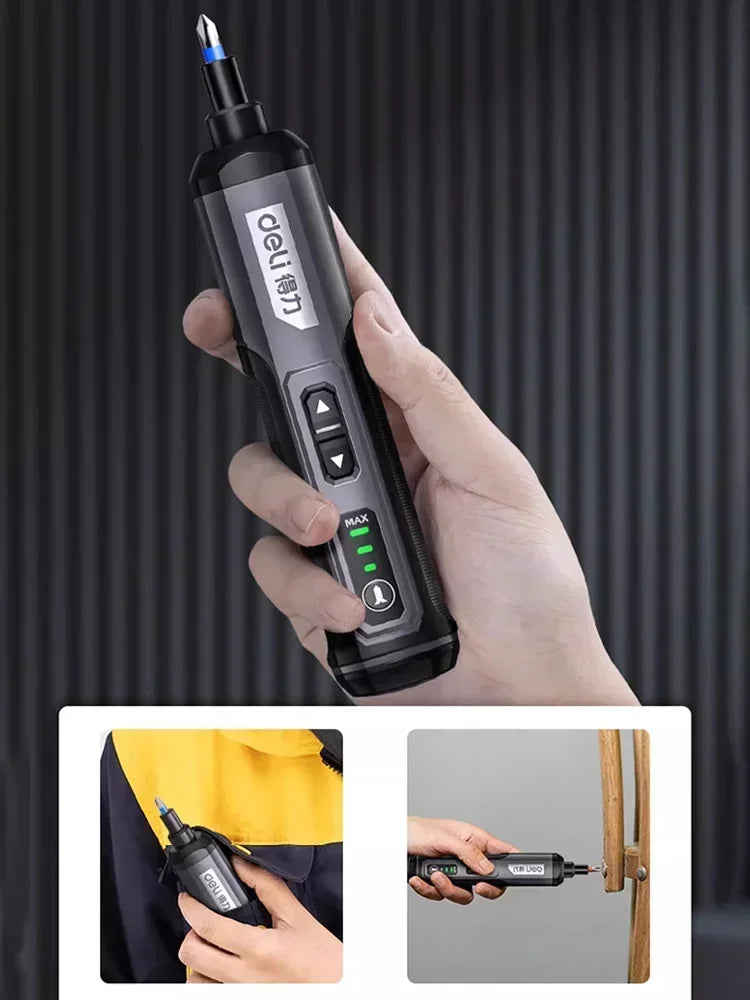 Cordless Electric Screwdriver with Rechargeable Lithium Battery - Smarsty